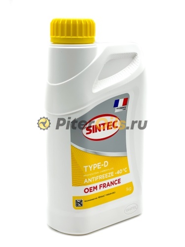 Антифриз Sintec Antifreeze OEM France Type-D yellow-40 (1кг) 6145013