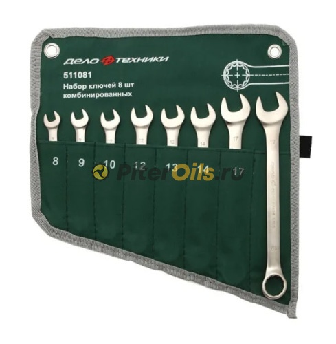 Дело Техники Набор ключей комбинированных - 8 шт. (8,9,10,12,13,14,17,19 мм) планшет 511081