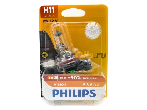 12362PRB1 PHILIPS Лампа галогеновая H11 Vision +30% 12V 55W PGJ19-2B1
