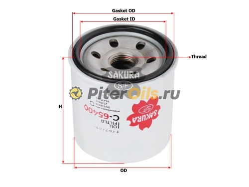 Sakura Фильтр масляный C65400 (W6021, SM 5777, 96475855)
