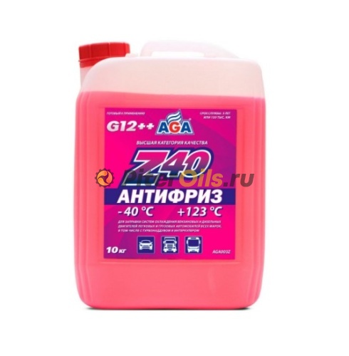 AGA-Z40 Антифриз -40С G12++ красный (10кг) AGA003Z