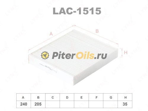 LYNXauto Фильтр салонный LAC1515 (CU2442)