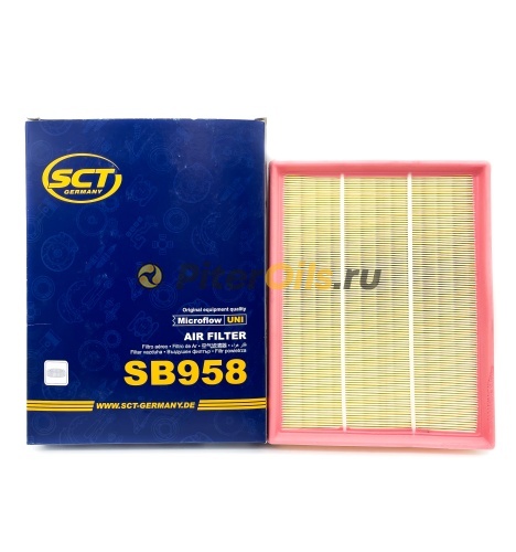 Фильтр воздушный SCT SB958 (C29198, C29198/1) VW Transporter T4 прямоугольный с1996г