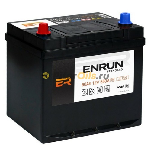 Аккумулятор ENRUN ESA601 60Ah 550A Asia (борт) пол пр (+ -) 232x173x225