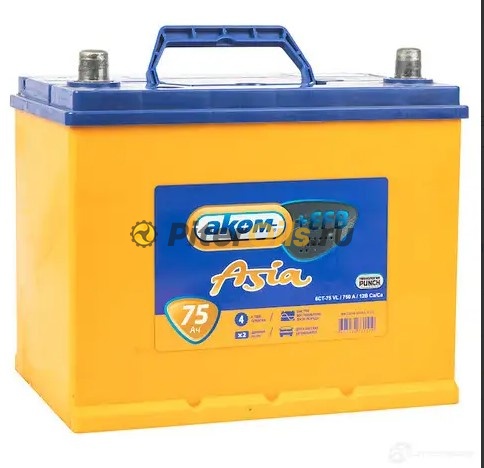 Аккумулятор АКОМ Asia EFB 75Ah/750 лев 260х173х225 4607034731519