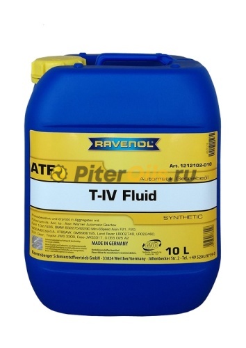 Ravenol ATF T-IV Fluid (10л) 1212102-010-01-999/4014835733046