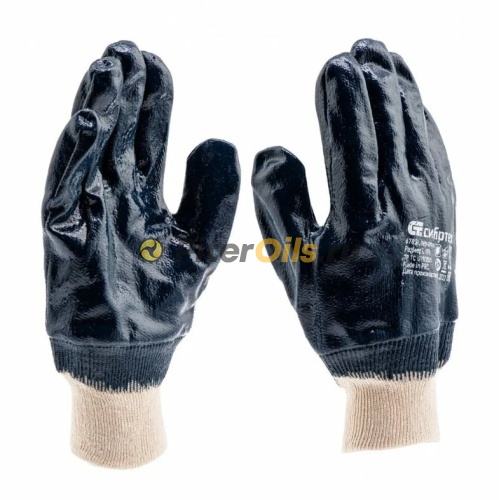 СИБРТЕХ Перчатки трикотажные с обливом из бутадиен-нитрильного каучука, манжет, L 67831