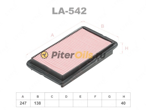 LYNXauto Фильтр воздушный LA542 (AP102, C2537/2)