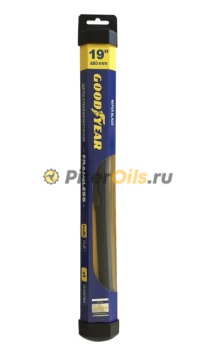 Бескаркасная щетка стеклоочистителя Goodyear FRAMELESS 19"/48 cm всесезонная, MULTICLIP GY000419