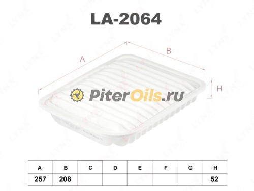 LYNXauto Фильтр воздушный LA2064 (C25654, LX 4431, AP120/5)
