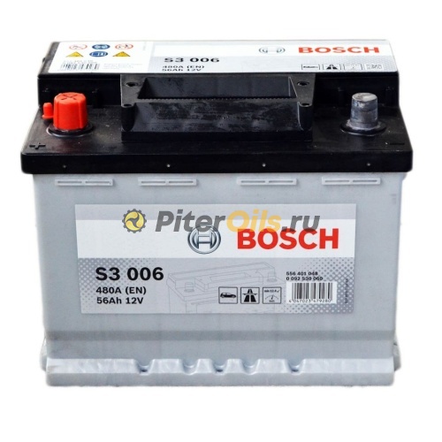 Аккумулятор BOSCH Silver S3 006 56Ah 480A 242x175x190 556 401 048 (+ -)