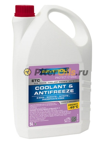 Антифриз RAVENOL ETC Protect C12evo Premix -40C (готовый) (5л) 1410166-005-01-999