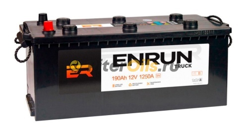 Аккумулятор ENRUN Truck 190 А/ч R+ (4) 510x218x225 EN 1250А EST1904