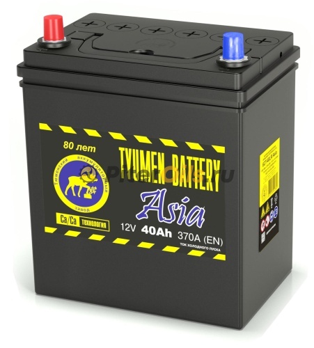 Аккумулятор Tyumen Battery ASIA 40Ah 370A  пр. пол. (+ -) 187х127х227