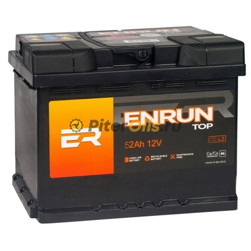Аккумулятор ENRUN EТ520 52Ah 480А низкий пол обр (- +) 207x175x175