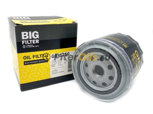 Фильтр масляный BIG FILTER GB1250 (W920/7) CAT C1.3-3.3/ Kubota V2203-3800/ Perkins 1104C/ Cummins B