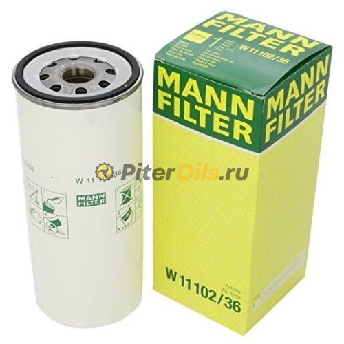 Фильтр масляный MANN W11102/36 (W11102/4) VOLVO TD60-TD163, D6-D16 старого образца