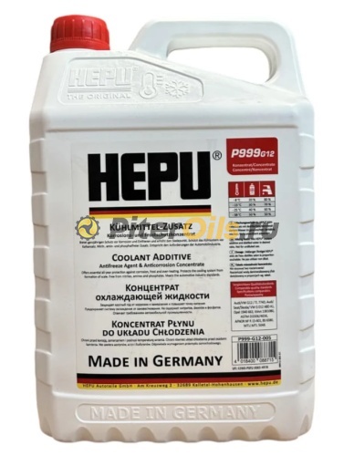 HEPU  Антифриз  Coolant G12 готовый красный 5 л P900RM12005