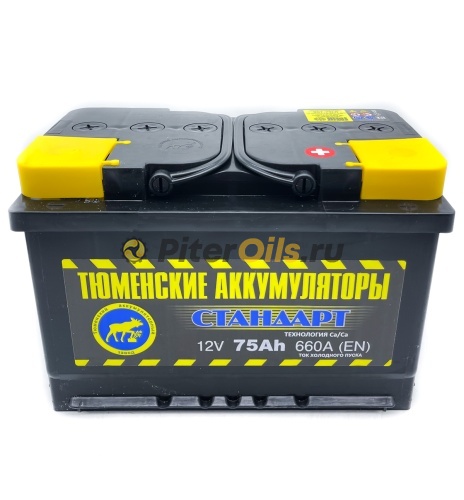 Аккумулятор Tyumen Battery STANDARD 75Ah 660A об. пол. (- +) 278х175х190 6CT-75LR 6540