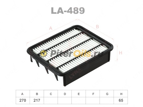 LYNXauto Фильтр воздушный LA489 (AP144/7, C27069) TOYOTA PRADO 150 2.8 1GDFTV