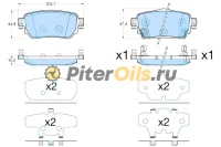 Дисковые тормозные колодки задние TRW GDB3617 для Nissan Qashqai, Renault Kadjar (4 шт.)