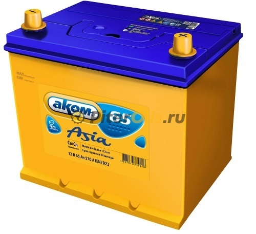 Аккумулятор АКОМ Asia 65Ah/570 прав.+ 232x173x225 4607034730918