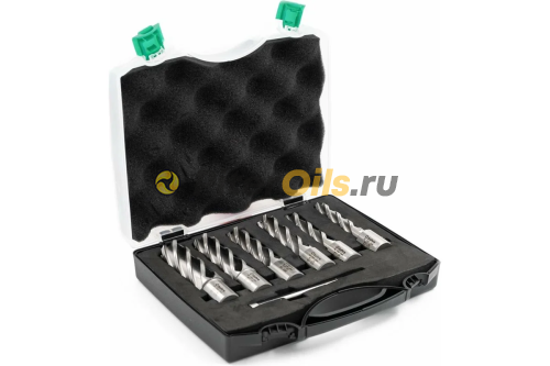 Набор сверл корончатых по металлу HSS Bohre 13,15,17,19,21,23 мм х50, Weldon 19, штифт 6,34х103