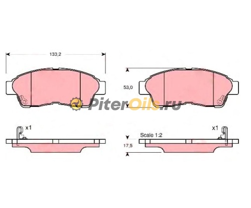 Дисковые тормозные колодки передние TRW GDB3147 для Toyota RAV4, Toyota Celica (4 шт.)