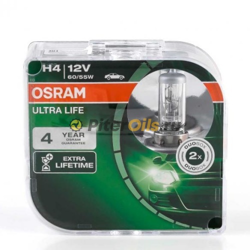 Osram 64193ULTHCB ULTRA LIFE Лампа 12V H4 60/55W P43t  2 шт. DUOBOX 