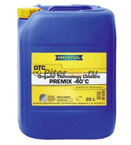 Антифриз RAVENOL OTC Protect C12+ Premix -40C (готовый) 20л 4014835755529