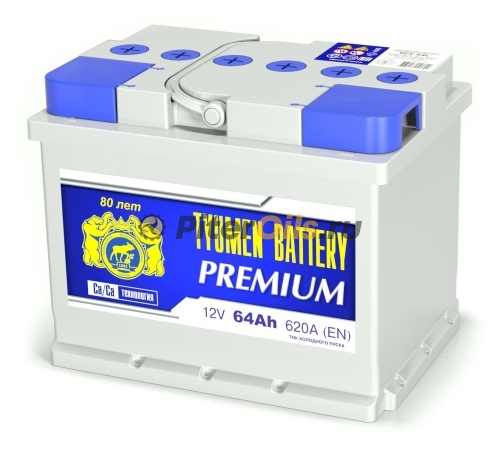 Аккумулятор Tyumen Battery PREMIUM 64Ah 620A пр. пол. (+ -) 242х175х190 6СТ-64LR 6486