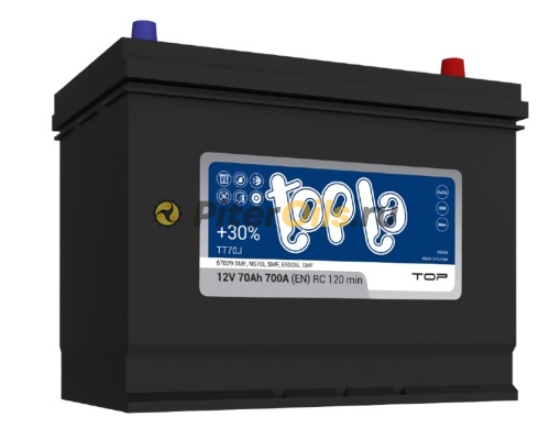 Аккумулятор TOPLA Top JIS 70Ah 700A Asia об. пол (- +) 260x173x225