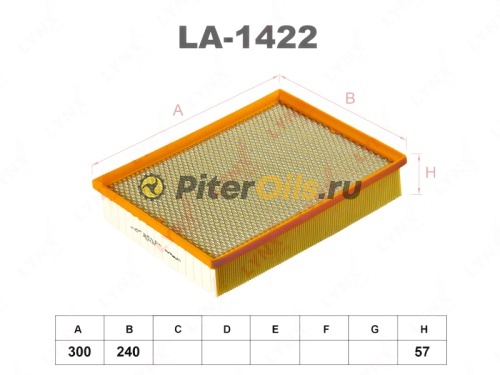 LYNXauto Фильтр воздушный LA1422 (AP194/2, C30171, SB 2273)