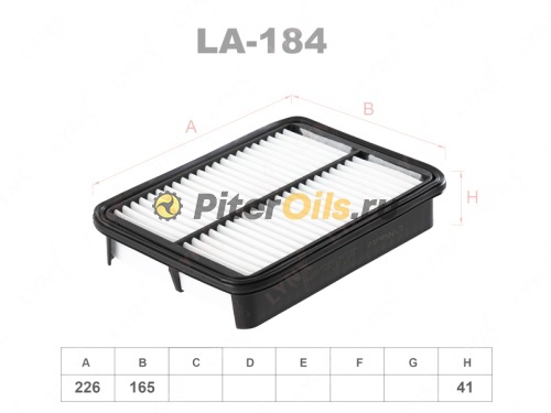 LYNXauto Фильтр воздушный LA184 (TOYOTA 1780111090, AP167, C2326) TOYOTA Corolla E10/11 2E, 4E-FE