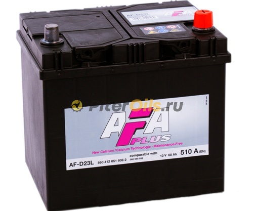 Аккумулятор AFA PLUS 60А/ч 510A 232x173x225 (- +) 560 412 051 AF-D23L