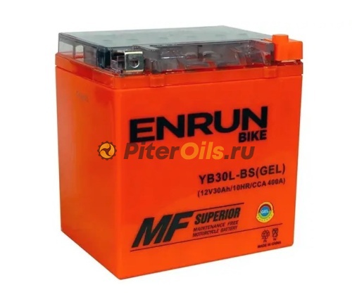 Аккумулятор ENRUN YB30L-BS GEL 30Ah 400A обр. пол. (- +) 166x126x176