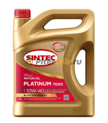 Sintec Platinum 7000 10W40 A3/B4 SN/CF (4л) 600167